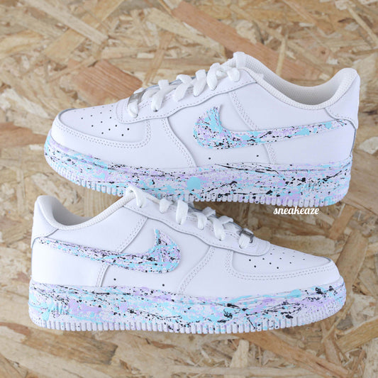 baskets nike air force 1 custom AF1 color splash personnalisable - sneakeaze customs skz