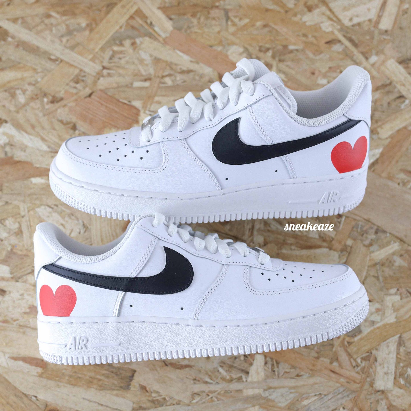 nike air force 1 custom rose pastel baskets custom coeur pour femme sneakers af1 personnalisé