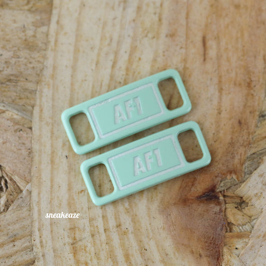 Boucles de lacets pour air force 1 custom menthe pastel phosphorescent - SNEAKEAZE CUSTOMS