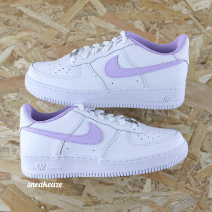nike air force 1 custom lila violet pastel sneakers af1 sneakeaze customs skz