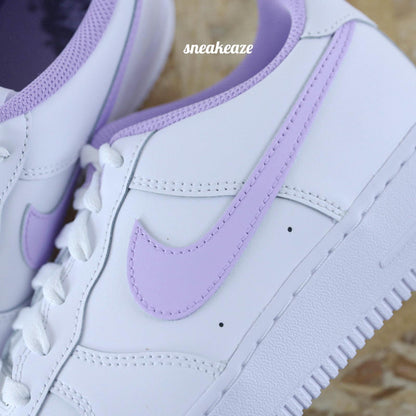 nike air force 1 custom lila violet pastel sneakers af1 sneakeaze customs skz