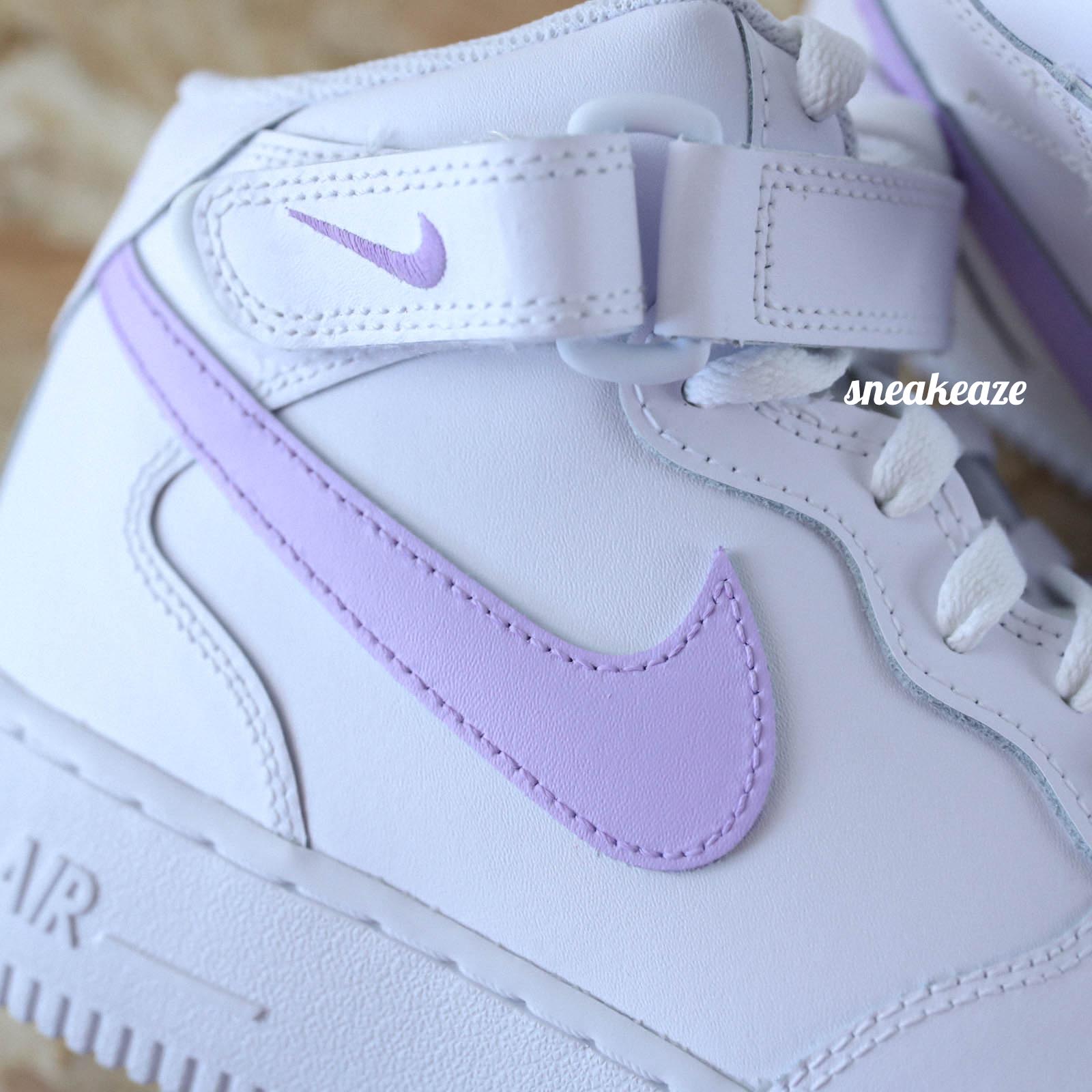 Lila swoosh - Air Force 1 Mid custom