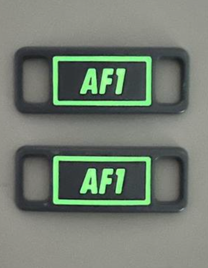 Boucles de lacets pour air force 1 custom smoky grey phosphorescent - SNEAKEAZE CUSTOMS