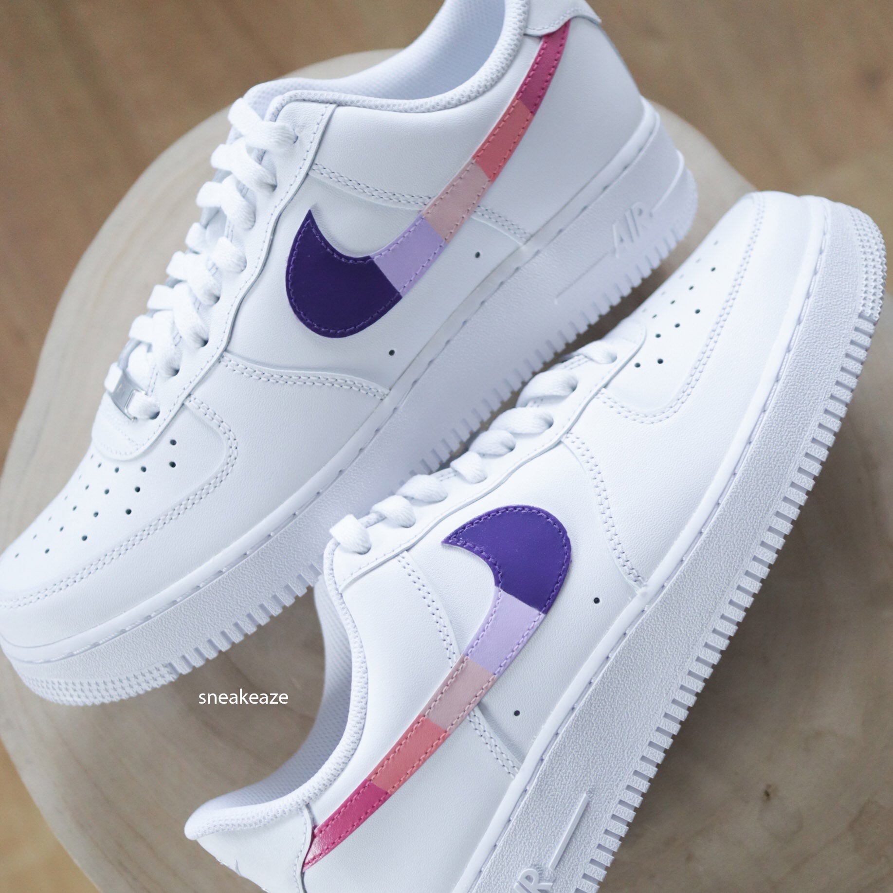 nike air force one custom stripes rayures pastel sneakers af1 personnalisé