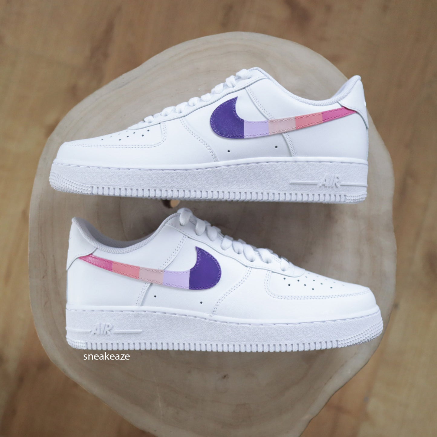 nike air force one custom stripes rayures pastel sneakers af1 personnalisé