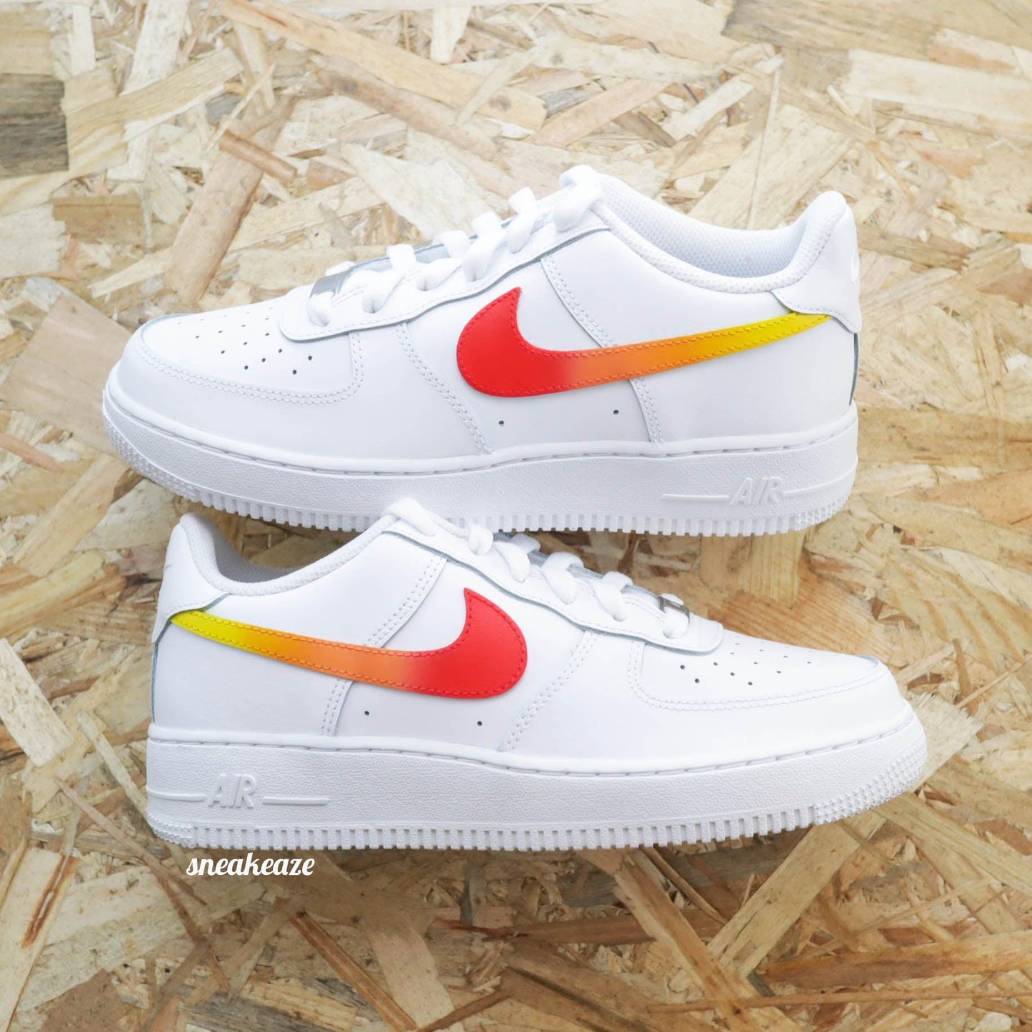 baskets nike air force 1 custom flamme pastel sneakers af1 sneakeaze