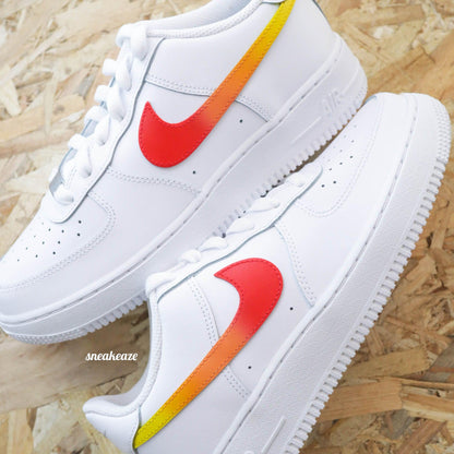 baskets nike air force 1 custom flamme pastel sneakers af1 sneakeaze