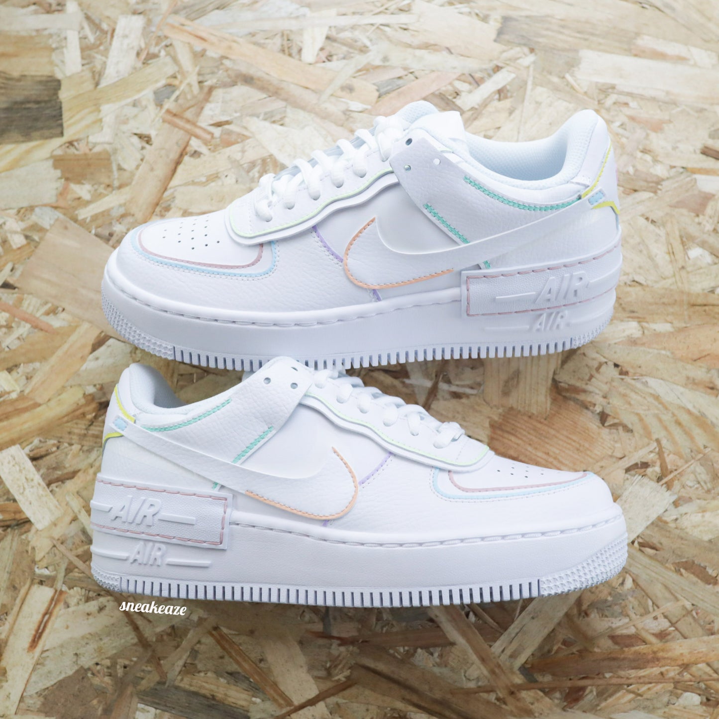 Nike Air Force 1 Shadow Custom - Pastel Lines outline - SNEAKEAZE CUSTOMS SKZ