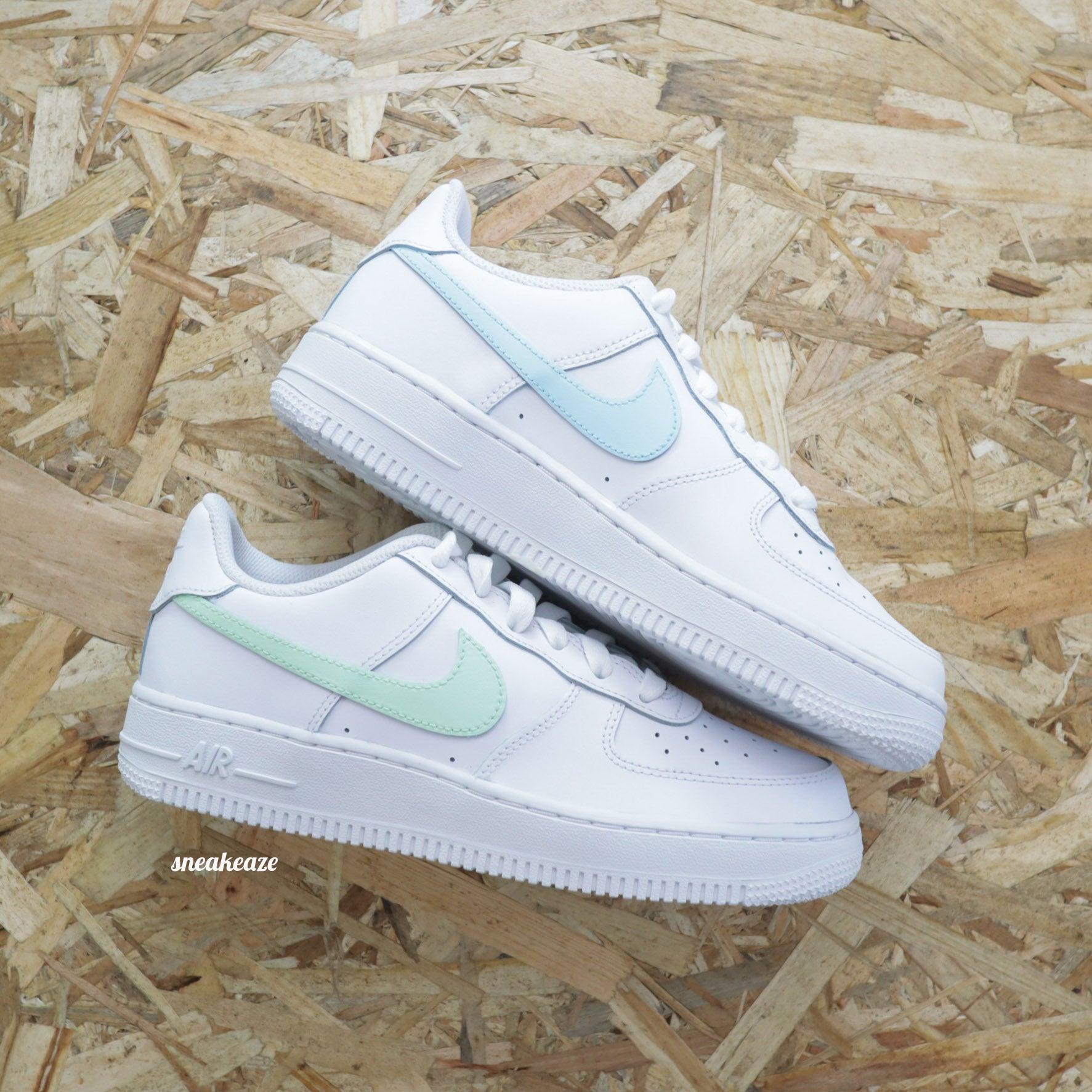 Nike Air Force 1 Custom Mixed Swoosh pastel - SNEAKEAZE CUSTOMS skz