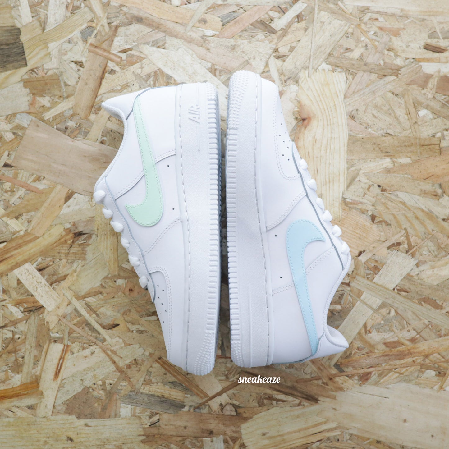 Nike Air Force 1 Custom Mixed Swoosh pastel - SNEAKEAZE CUSTOMS skz