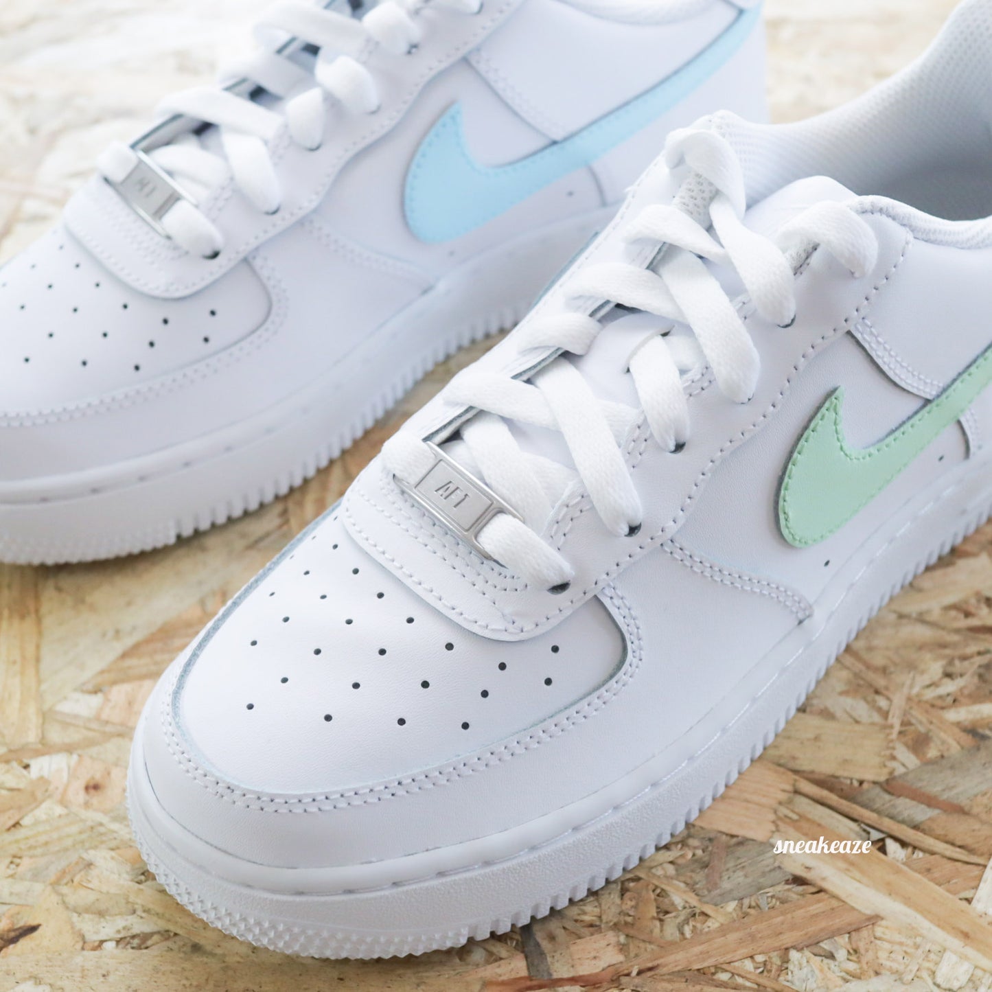 Nike Air Force 1 Custom Mixed Swoosh pastel - SNEAKEAZE CUSTOMS skz