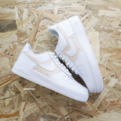 Nike Air Force 1 custom Dual beige pastel - Sneakeaze Customs SKZ