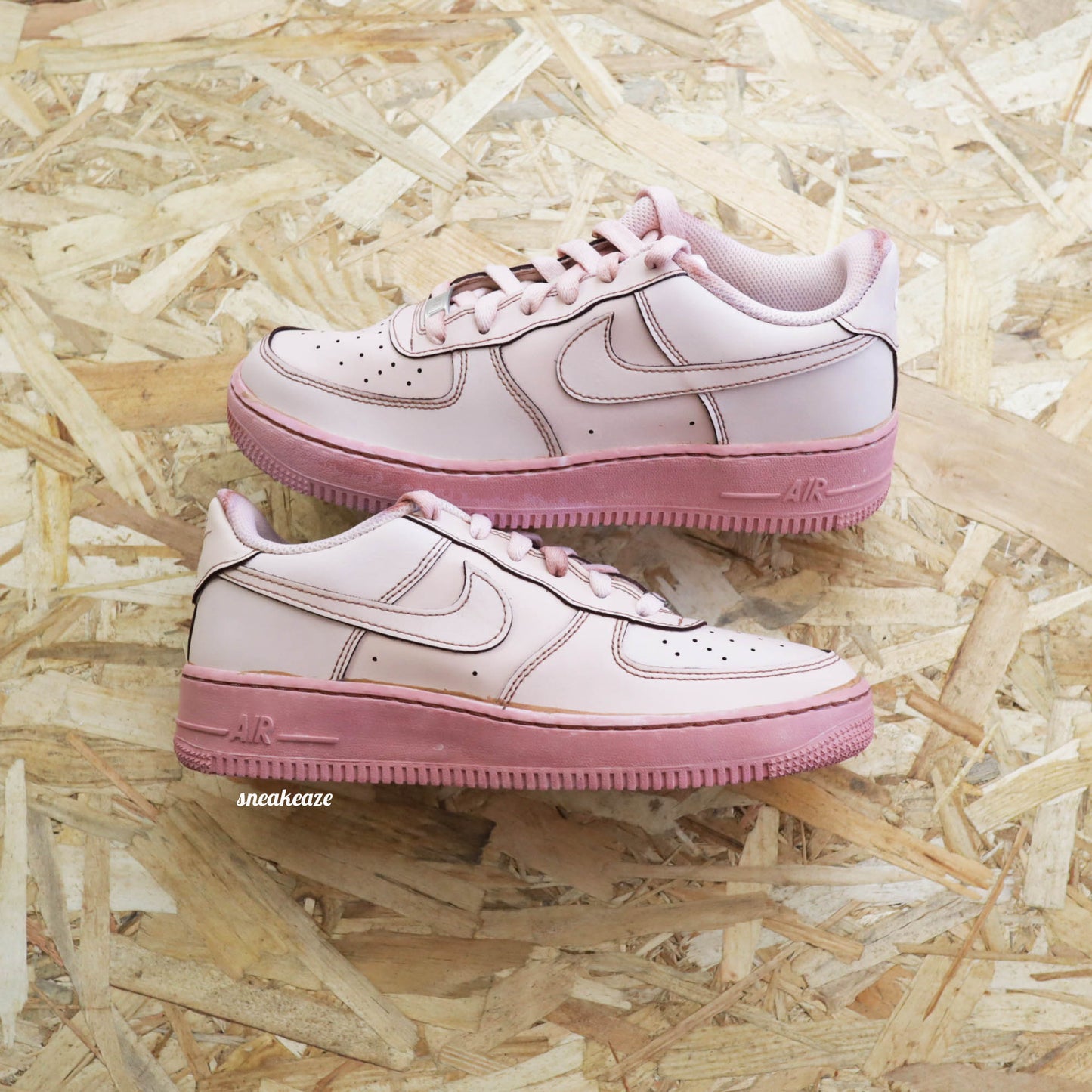 baskets nike air force 1 custom pink dye sneakers custom rose air force pastel pour femme