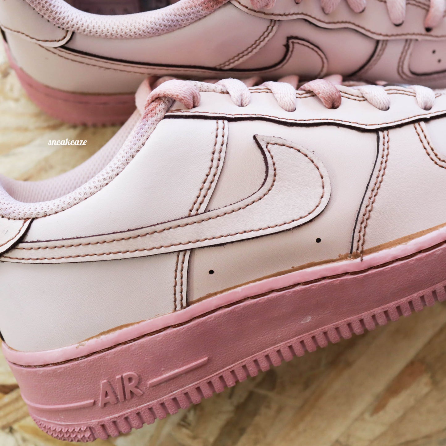 baskets nike air force 1 custom pink dye sneakers custom rose air force pastel pour femme