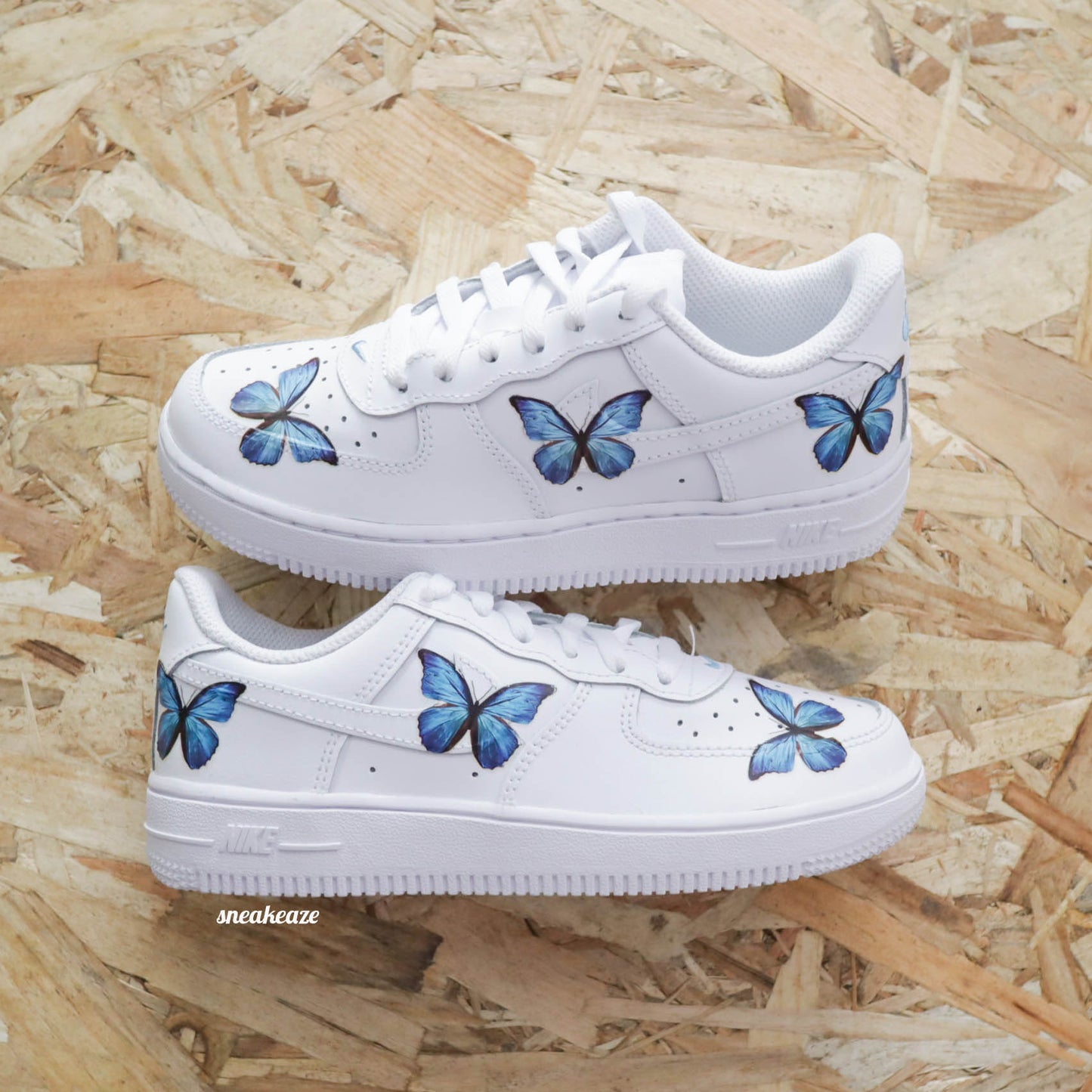 baskets nike air force 1 custom enfant papillon baby sneakeaze skz customs