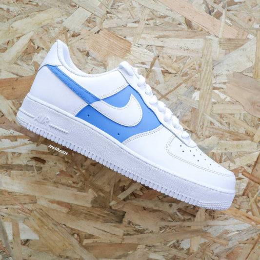 nike air force 1 custom - dual bleu - sneakeaze customs skz