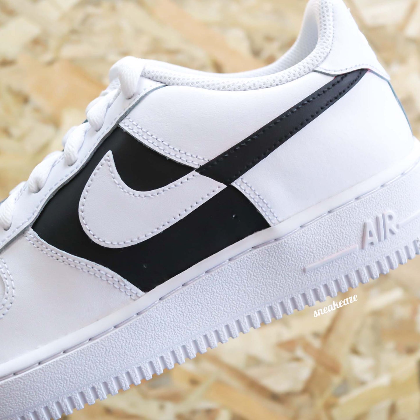 Nike Air Force 1 Custom - Dual Black - SNEAKEAZE CUSTOMS skz