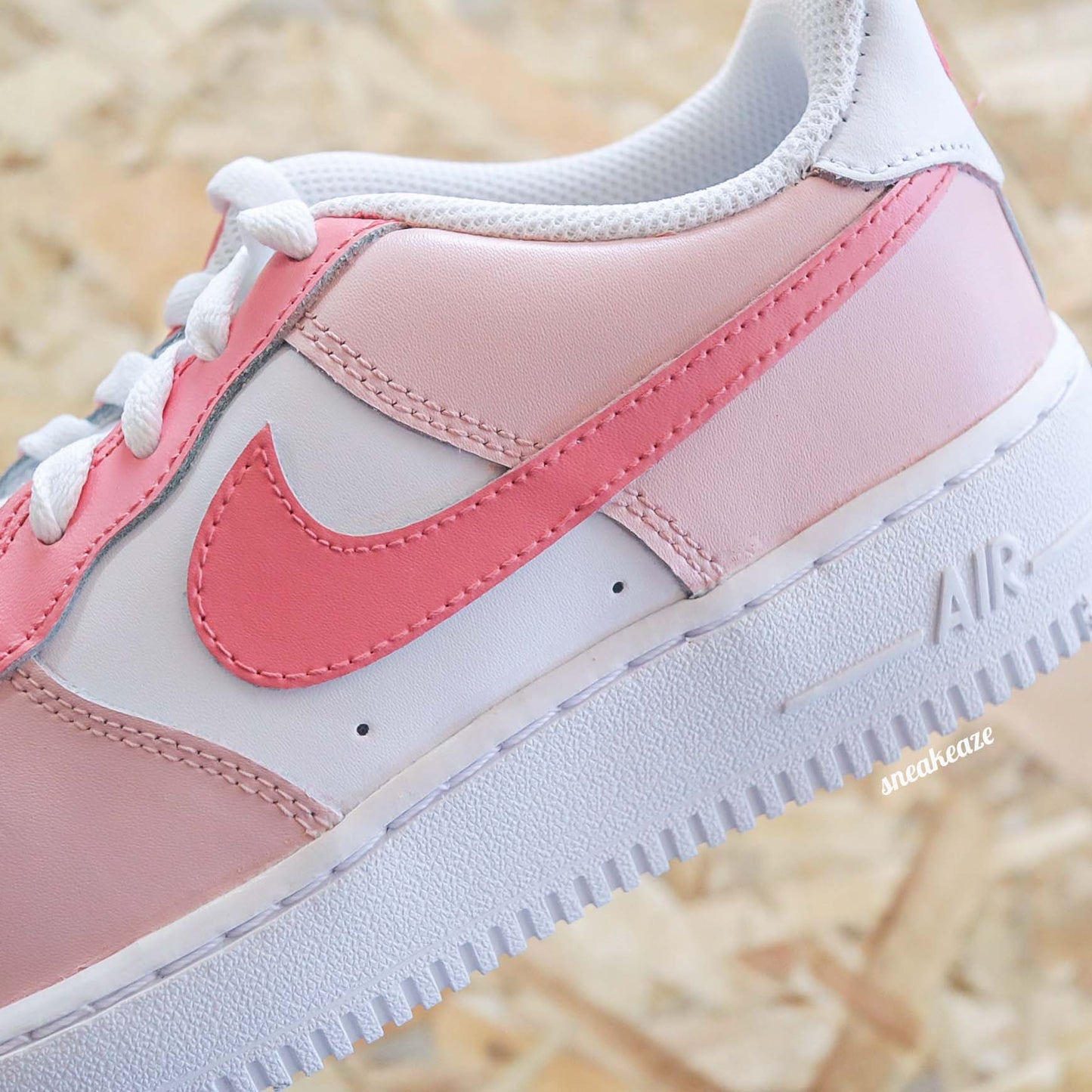 Nike air force 1 custom rose pastel basket personnalisées pour femme rose bonbon af1 pink sneakers custom pastel