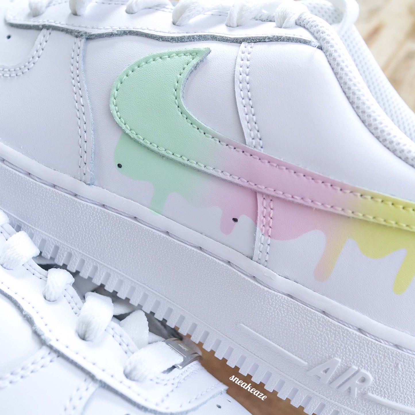 nike air force 1 custom drip licorne pastel sneakers af1 sneakeaze