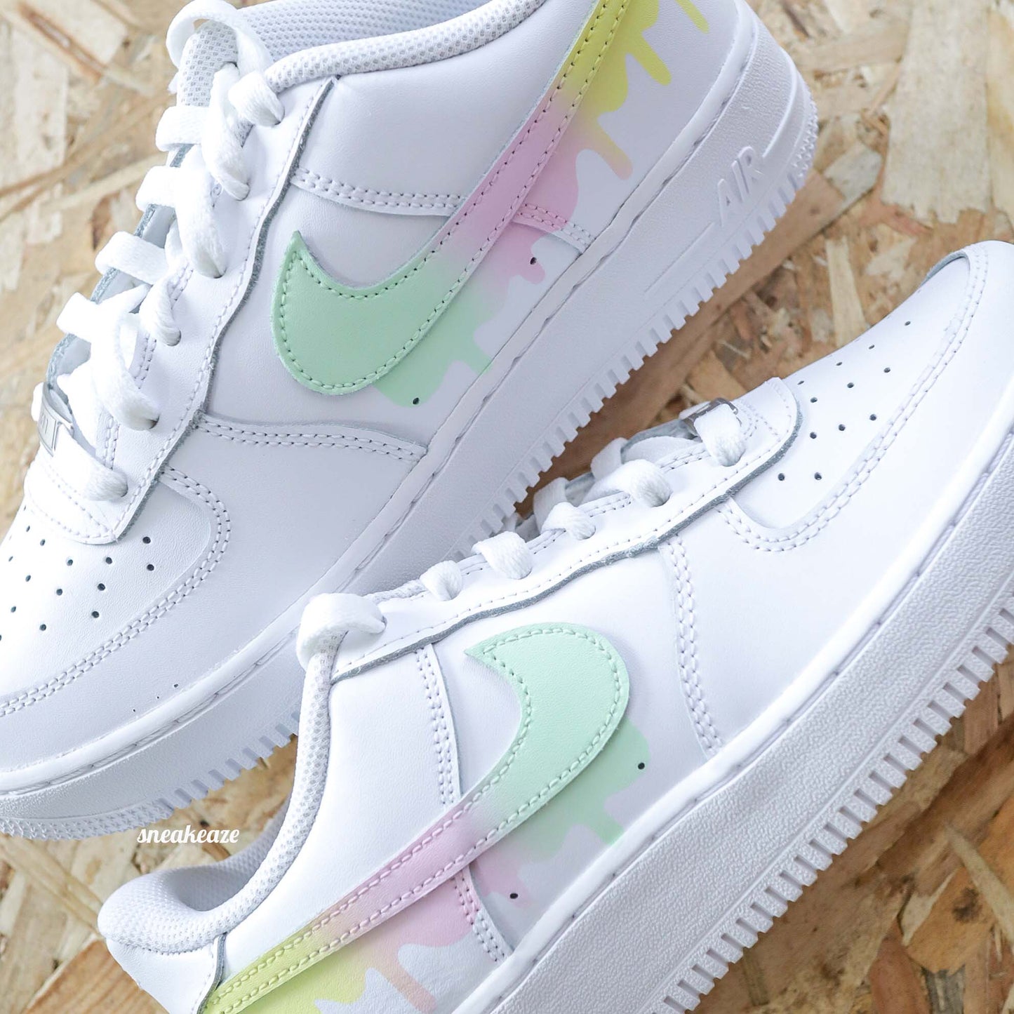 nike air force 1 custom drip licorne pastel sneakers af1 sneakeaze