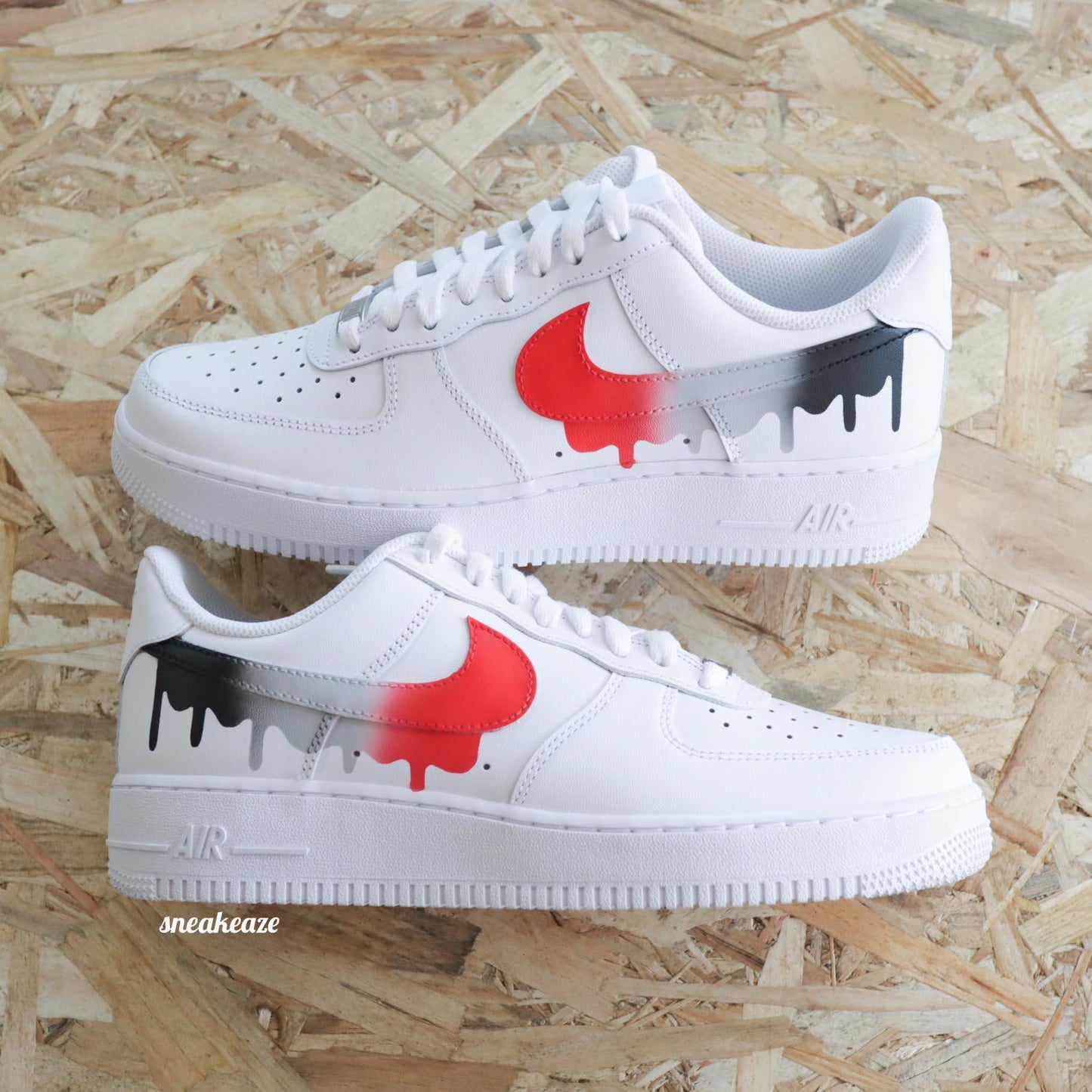 Baskets Nike Air Force 1 custom drip dégradé - Sneakeaze Customs SKZ