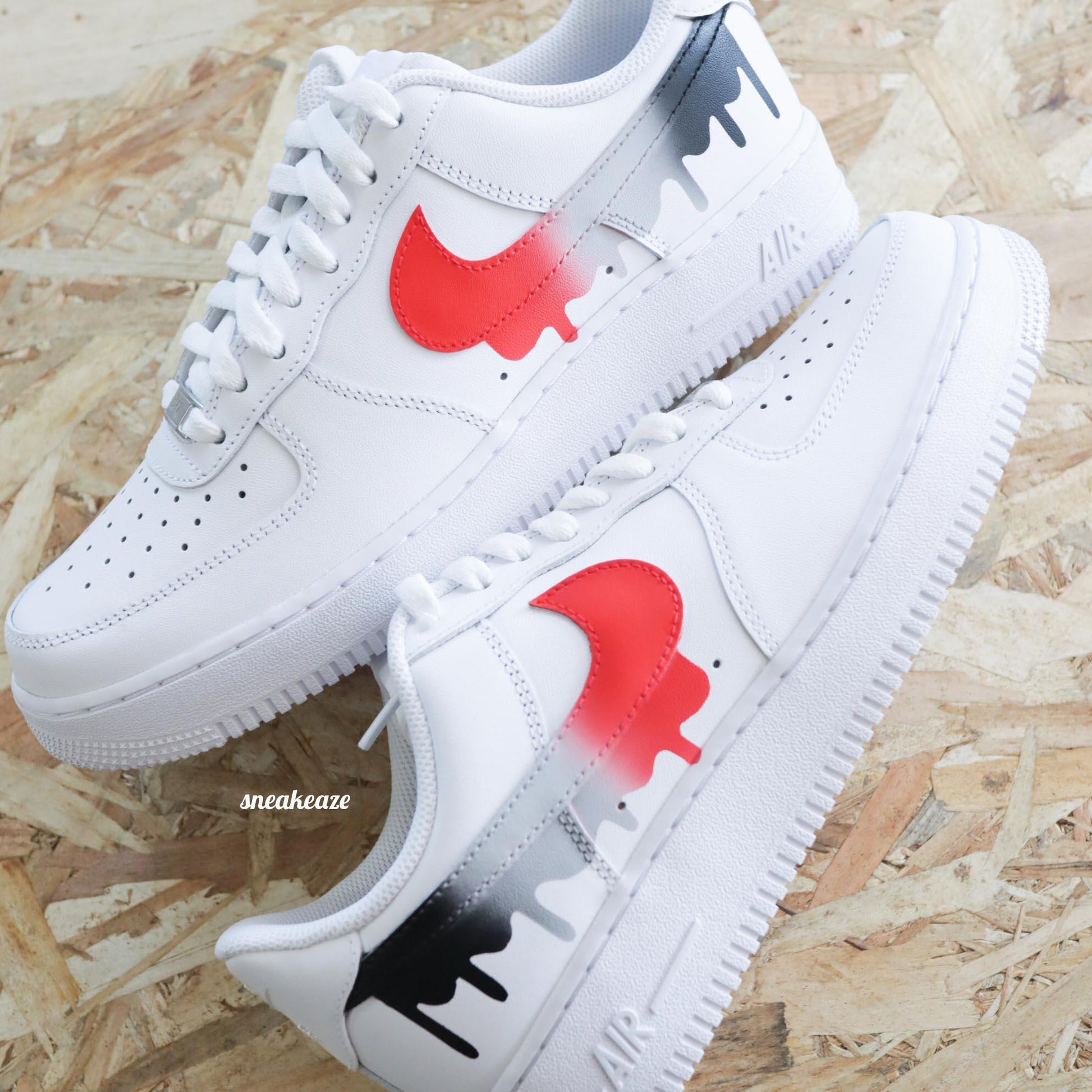 Baskets Nike Air Force 1 custom drip dégradé - Sneakeaze Customs SKZ