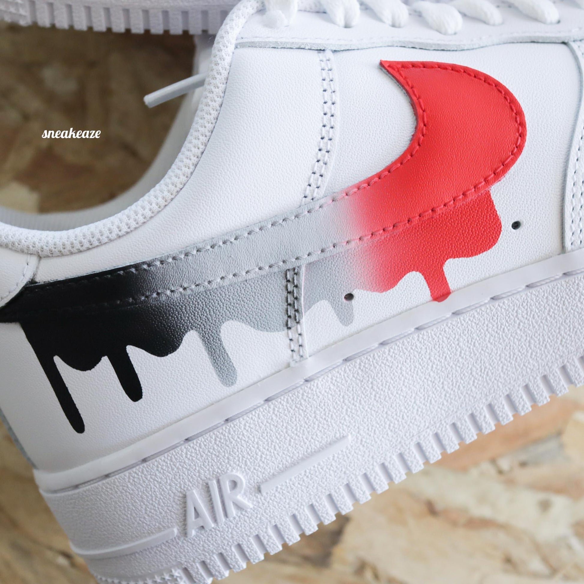 Baskets Nike Air Force 1 custom drip dégradé - Sneakeaze Customs SKZ