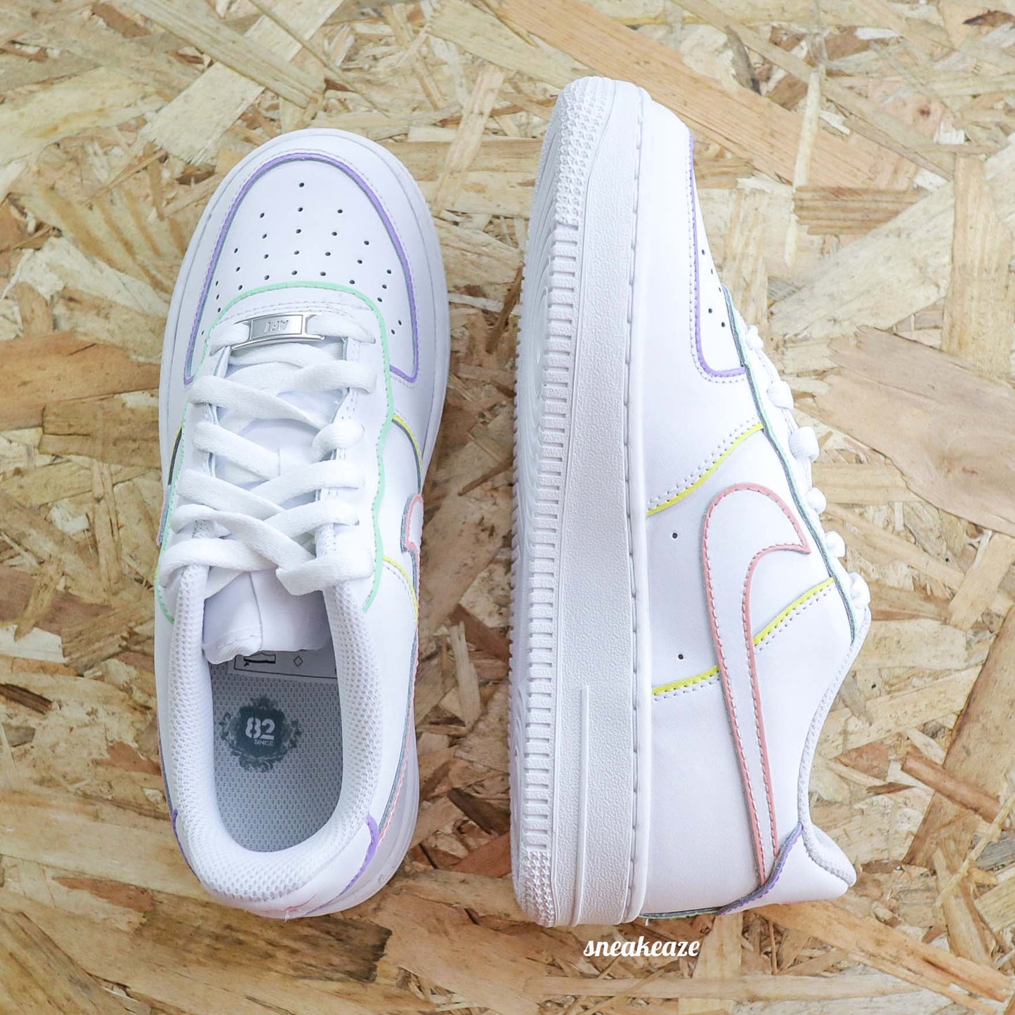 air force 1 custom outline pastel af1 sneakers rose et lila