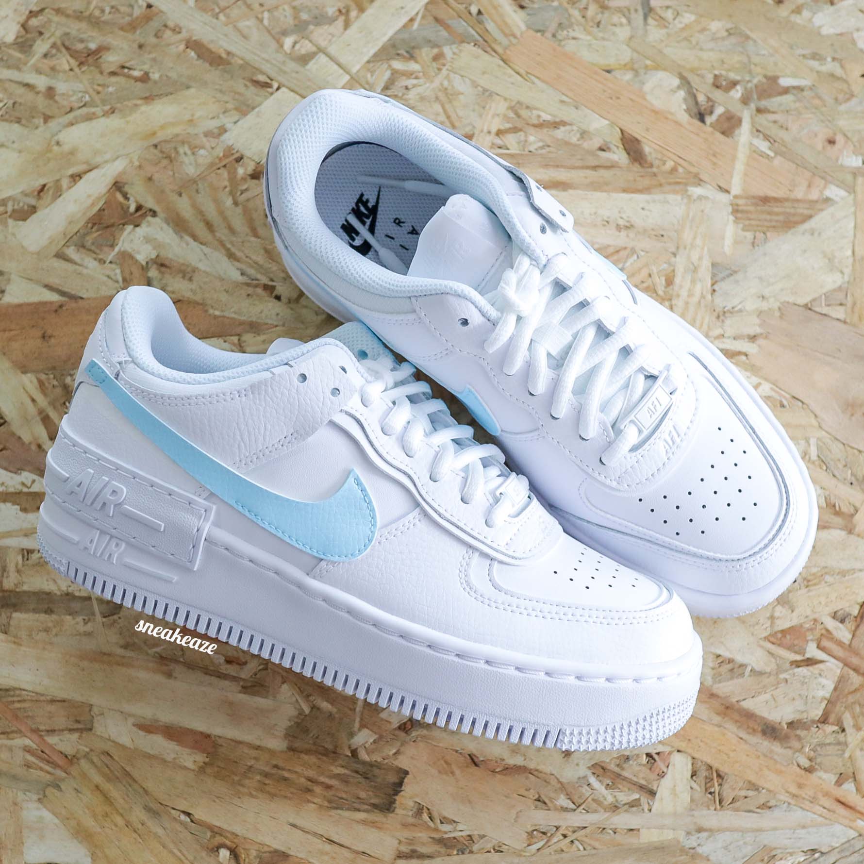 Nike Air Force 1 Shadow custom Pastel Sneakers Custom Turquoise pour femme SNEAKEAZE CUSTOMS