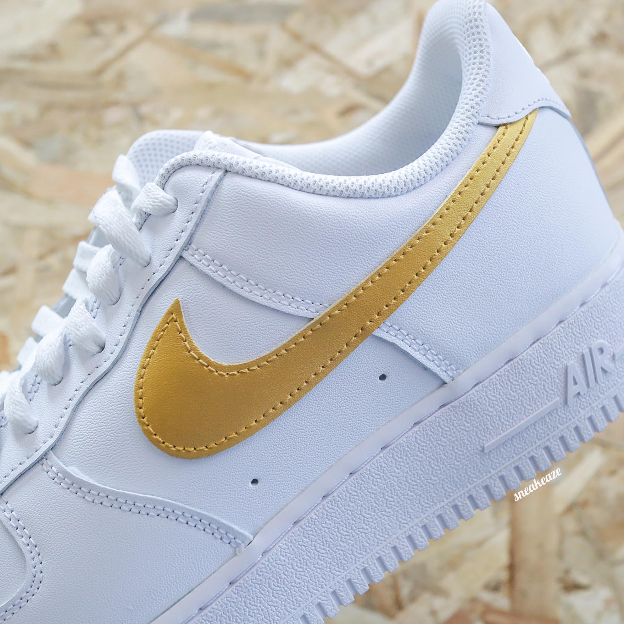 Air force 1 low lizard white metallic gold best sale