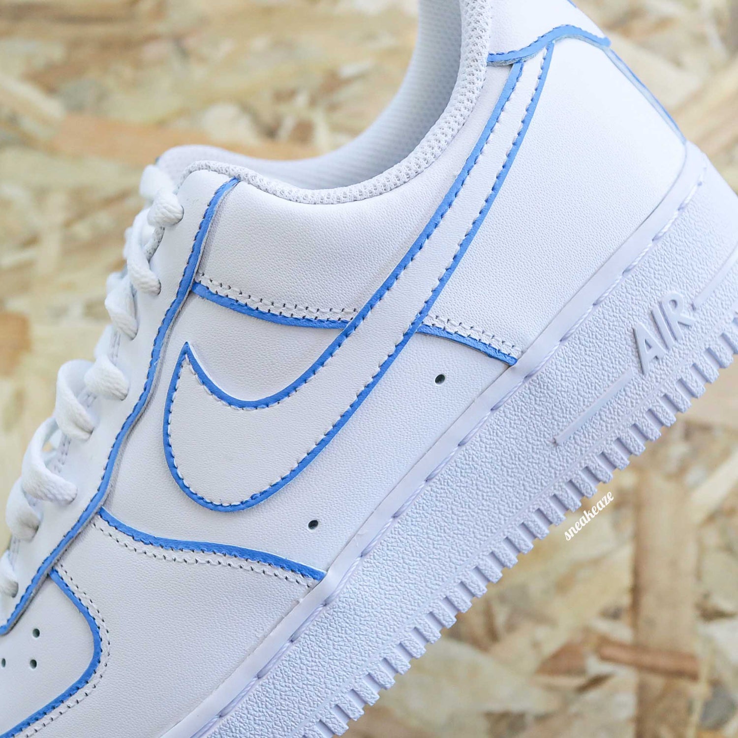 Nike Air Force 1 custom - color lines bleu af1 - SNEAKEAZE CUSTOMS skz