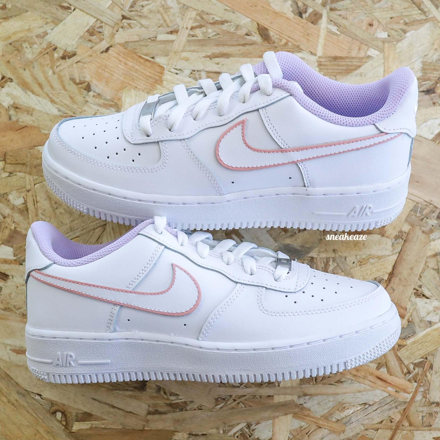 baskets air force 1 customs silhouette outline lila rose pastel sneakeaze customs skz