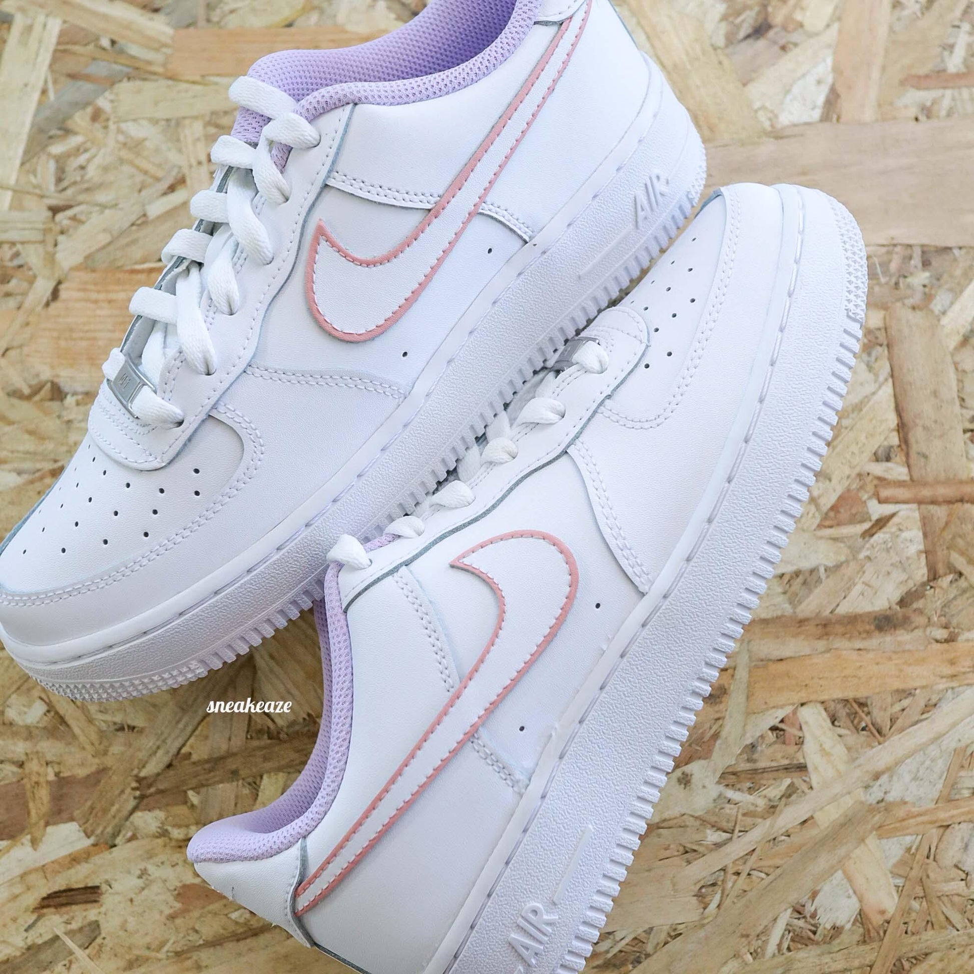 baskets air force 1 customs silhouette outline lila rose pastel sneakeaze customs skz