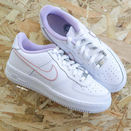 baskets air force 1 customs silhouette outline lila rose pastel sneakeaze customs skz