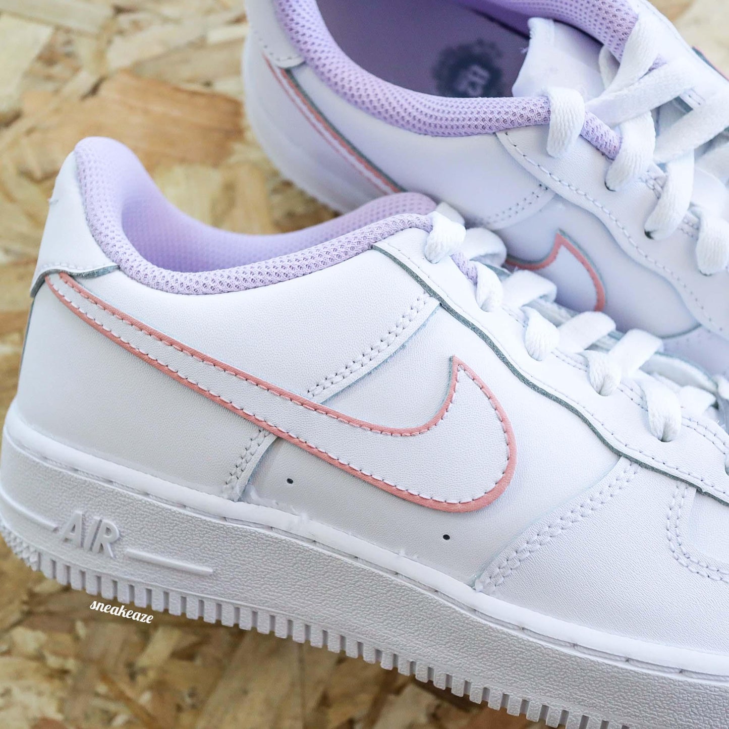 baskets air force 1 customs silhouette outline lila rose pastel sneakeaze customs skz