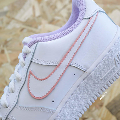 baskets air force 1 customs silhouette outline lila rose pastel sneakeaze customs skz