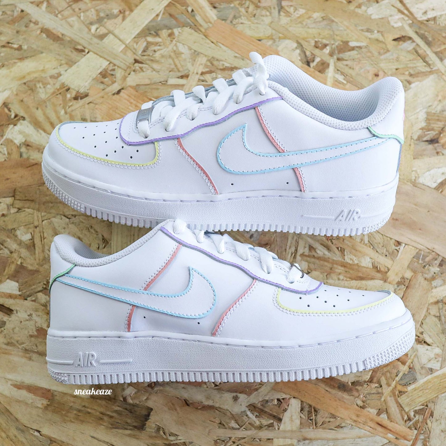 Basket nike Air force 1 custom outline pastel sneakeaze custom skz