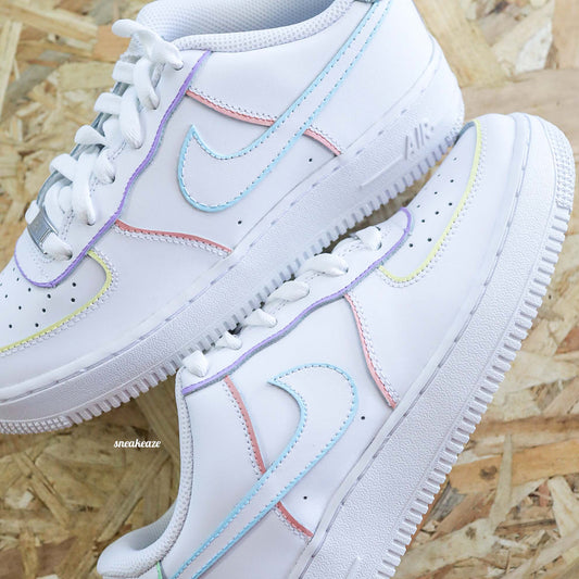 Basket nike Air force 1 custom outline pastel sneakeaze custom skz