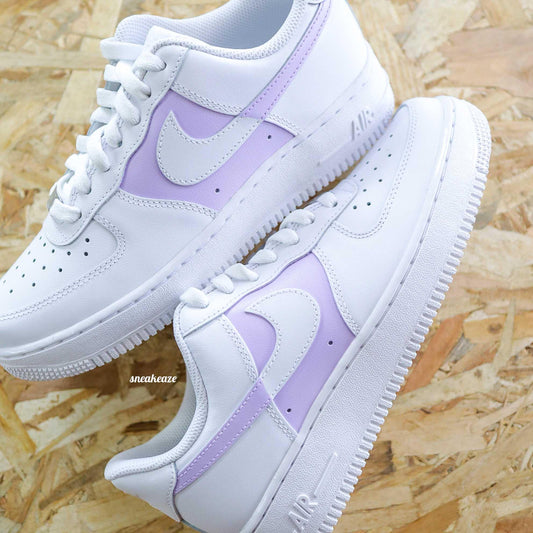 nike air force 1 custom lila pastel sneakers pour femme af1 sneakeaze 