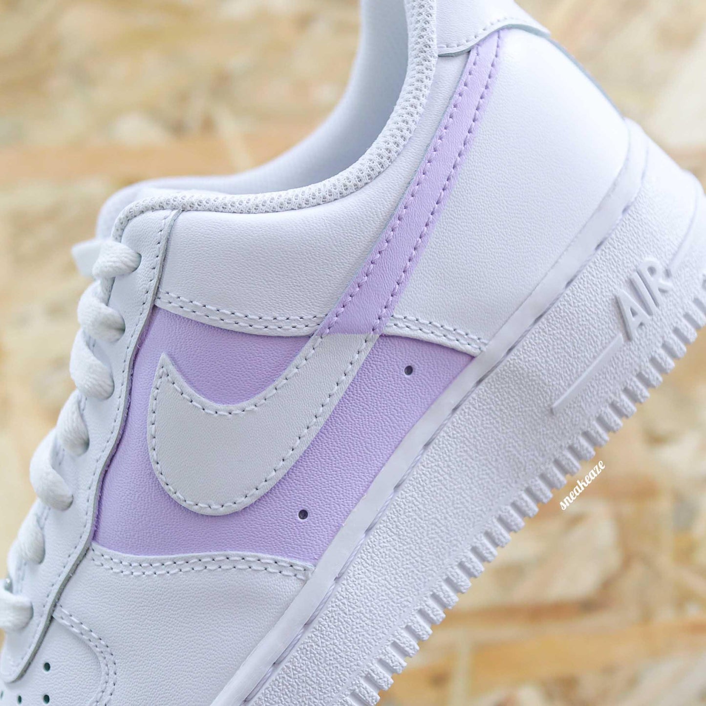 nike air force 1 custom lila pastel sneakers pour femme af1 sneakeaze 