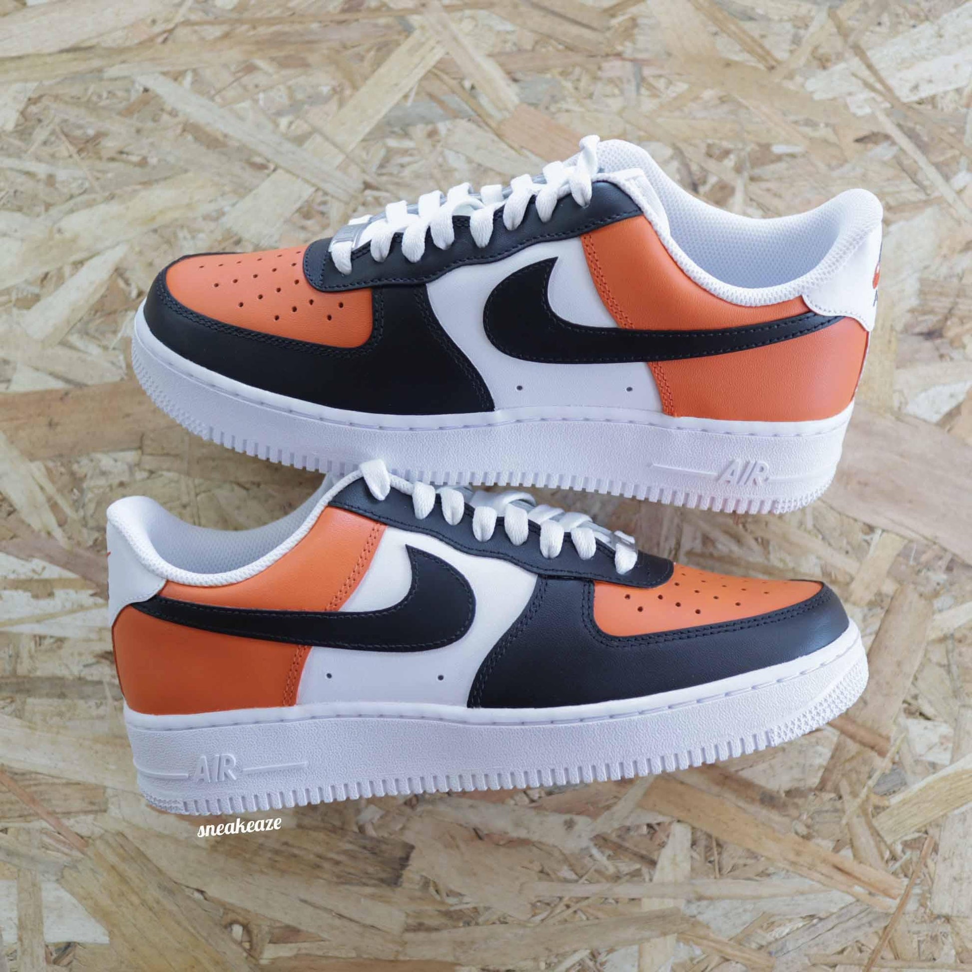 Baskets nike air force 1 custom color tones shattered sneakeaze custom skz