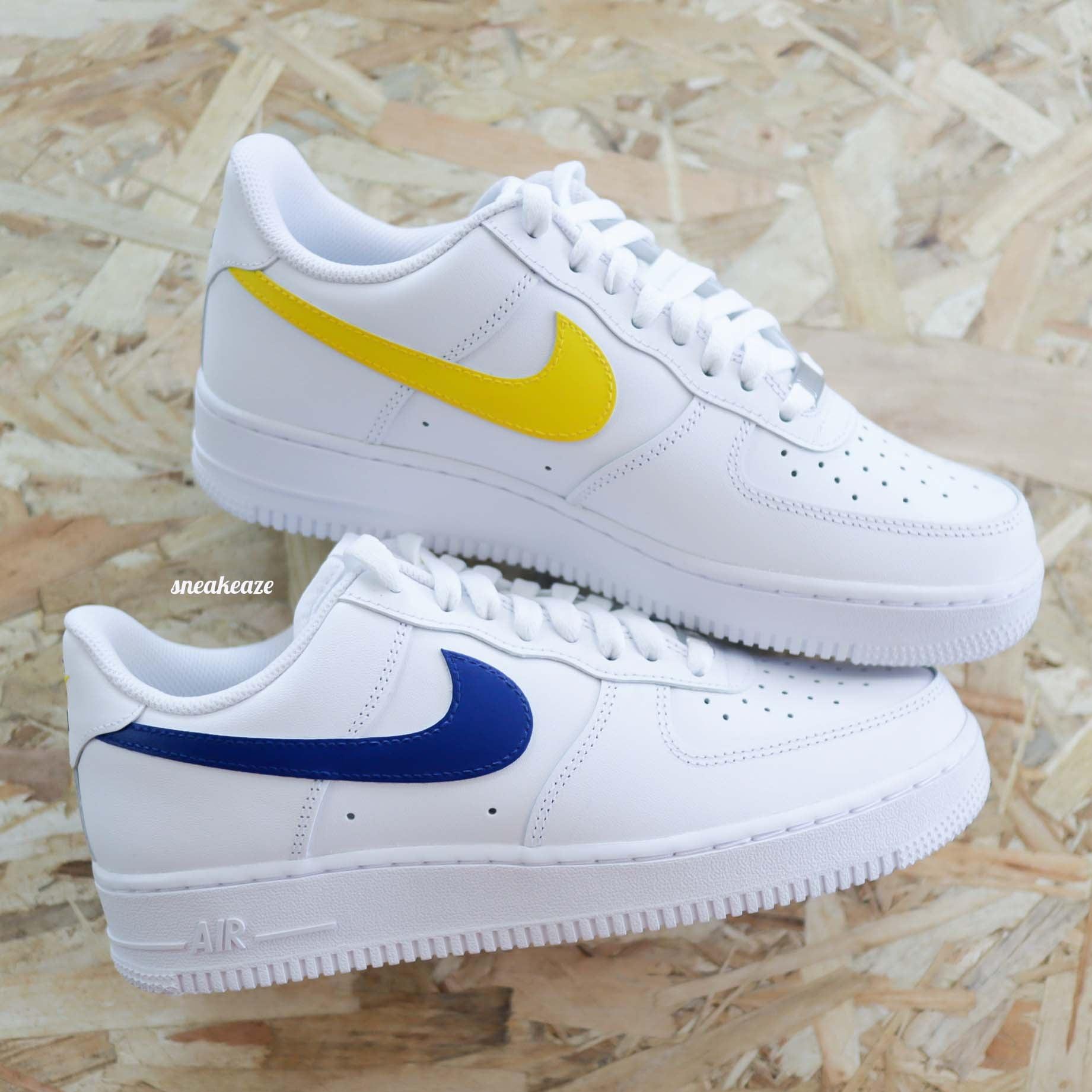 Nike Air Force 1 Custom Mixed Swoosh pastis - SNEAKEAZE CUSTOMS skz