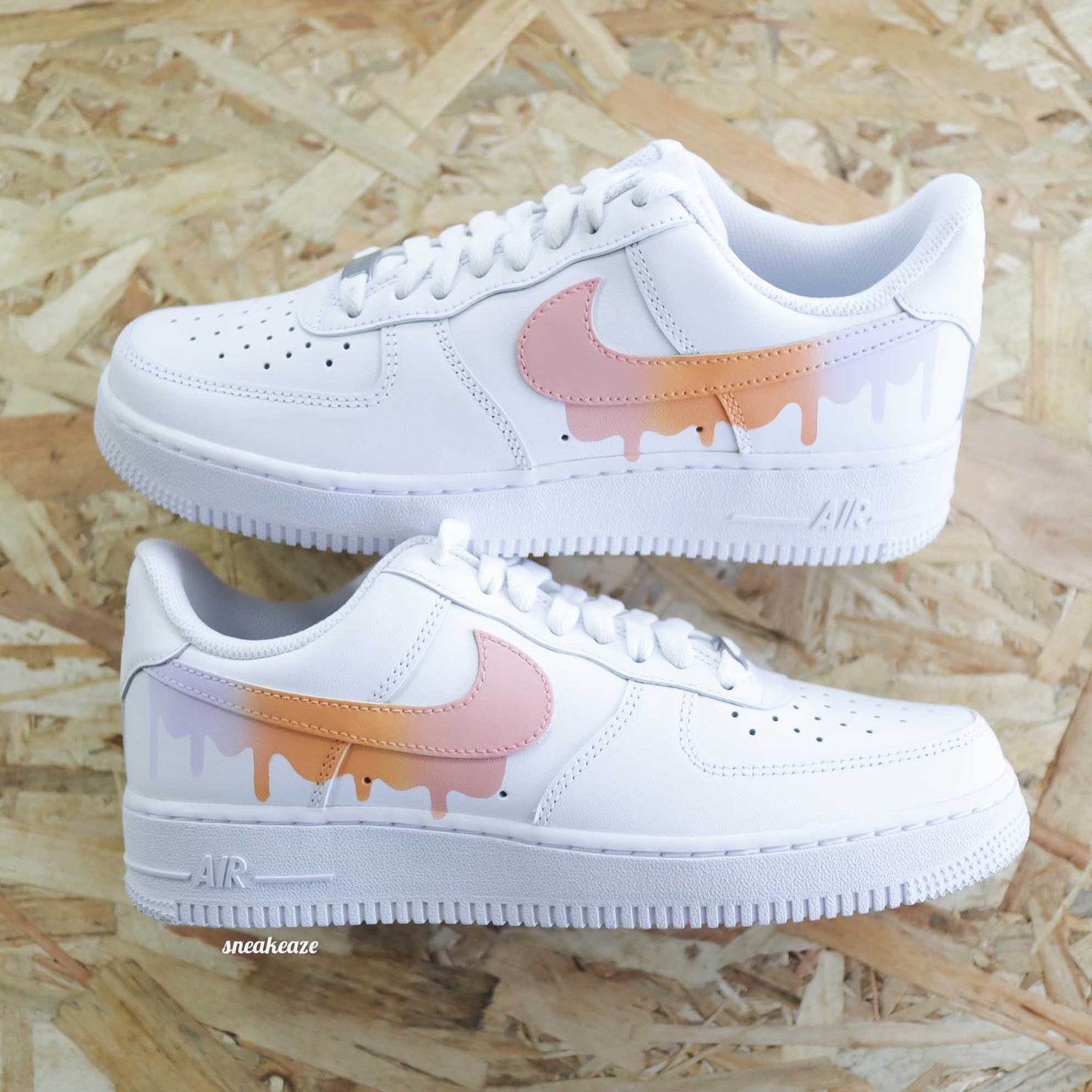 nike air force 1 custom drip pastel sneakers af1 rose pour femme basket custom lila