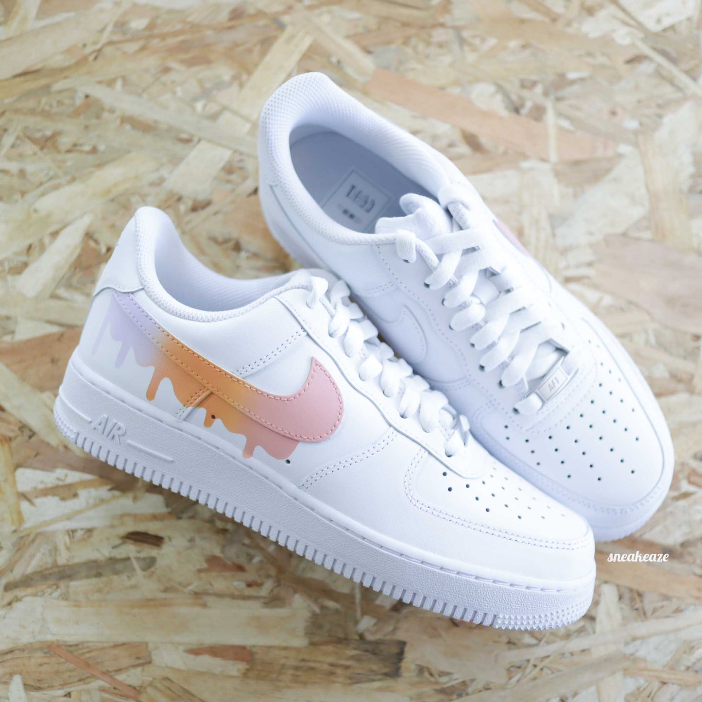 nike air force 1 custom drip pastel sneakers af1 rose pour femme basket custom lila