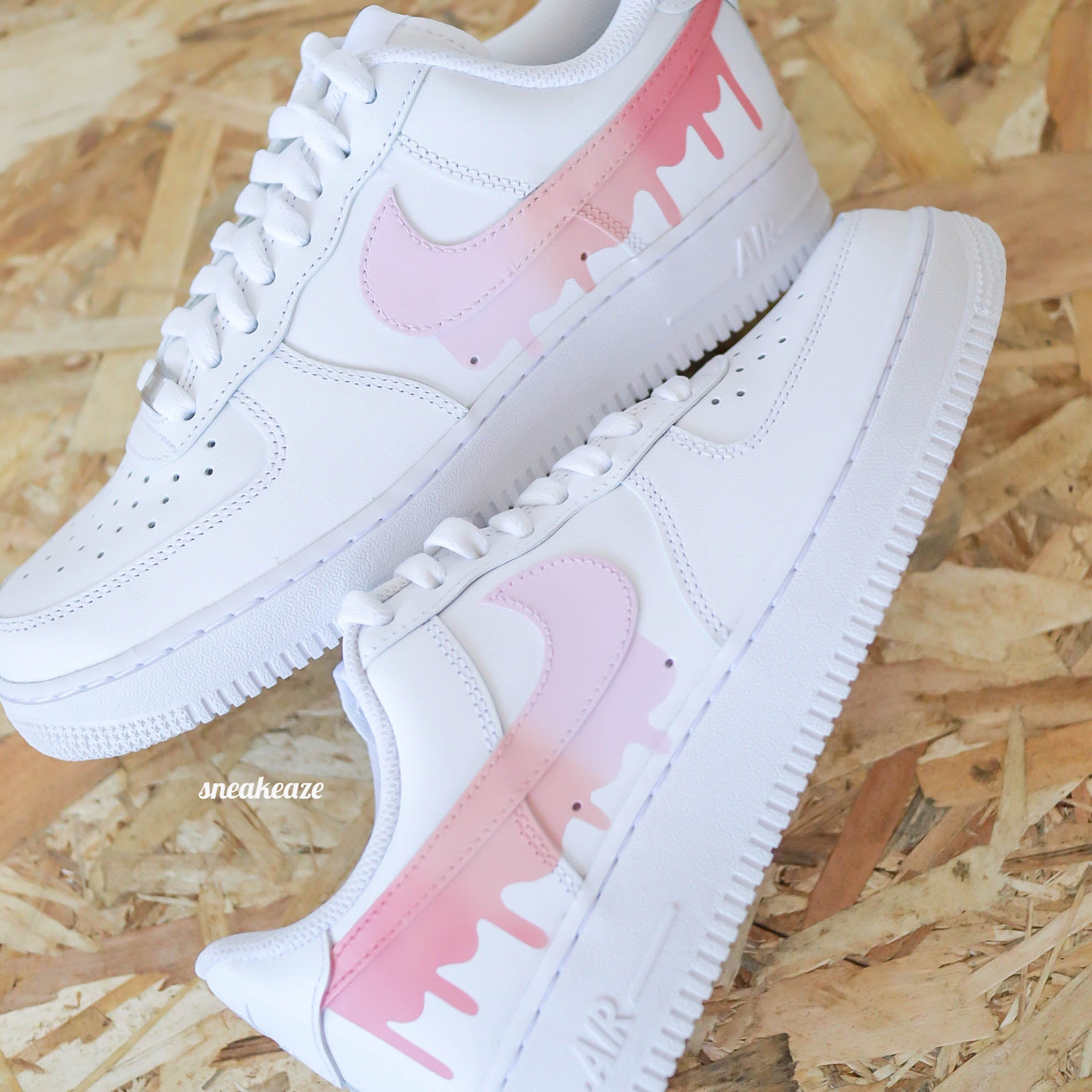 Nike Air Force 1 custom Drip d grad rose SNEAKEAZE CUSTOMS