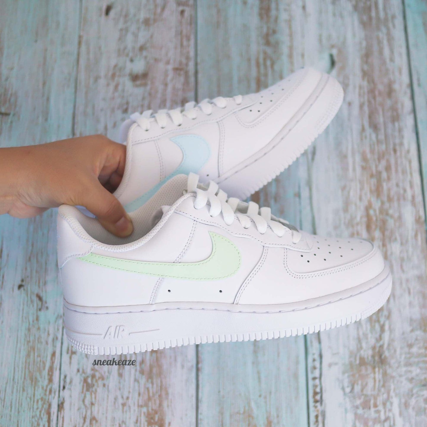 Nike Air Force 1 Custom Mixed Swoosh pastel - SNEAKEAZE CUSTOMS skz