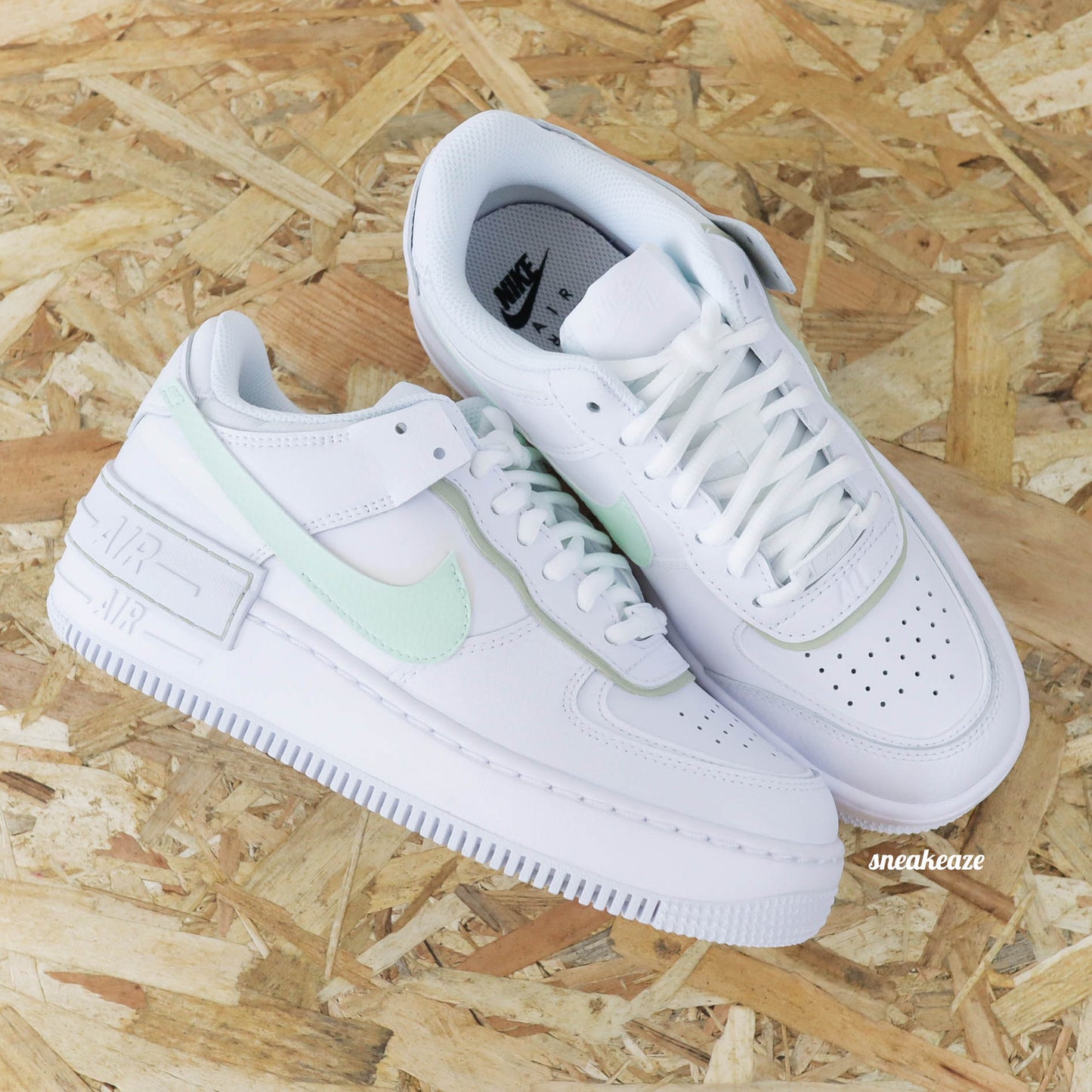 nike air force 1 custom pastel sneakers femme af1 baskets personnalisées vert menthe 