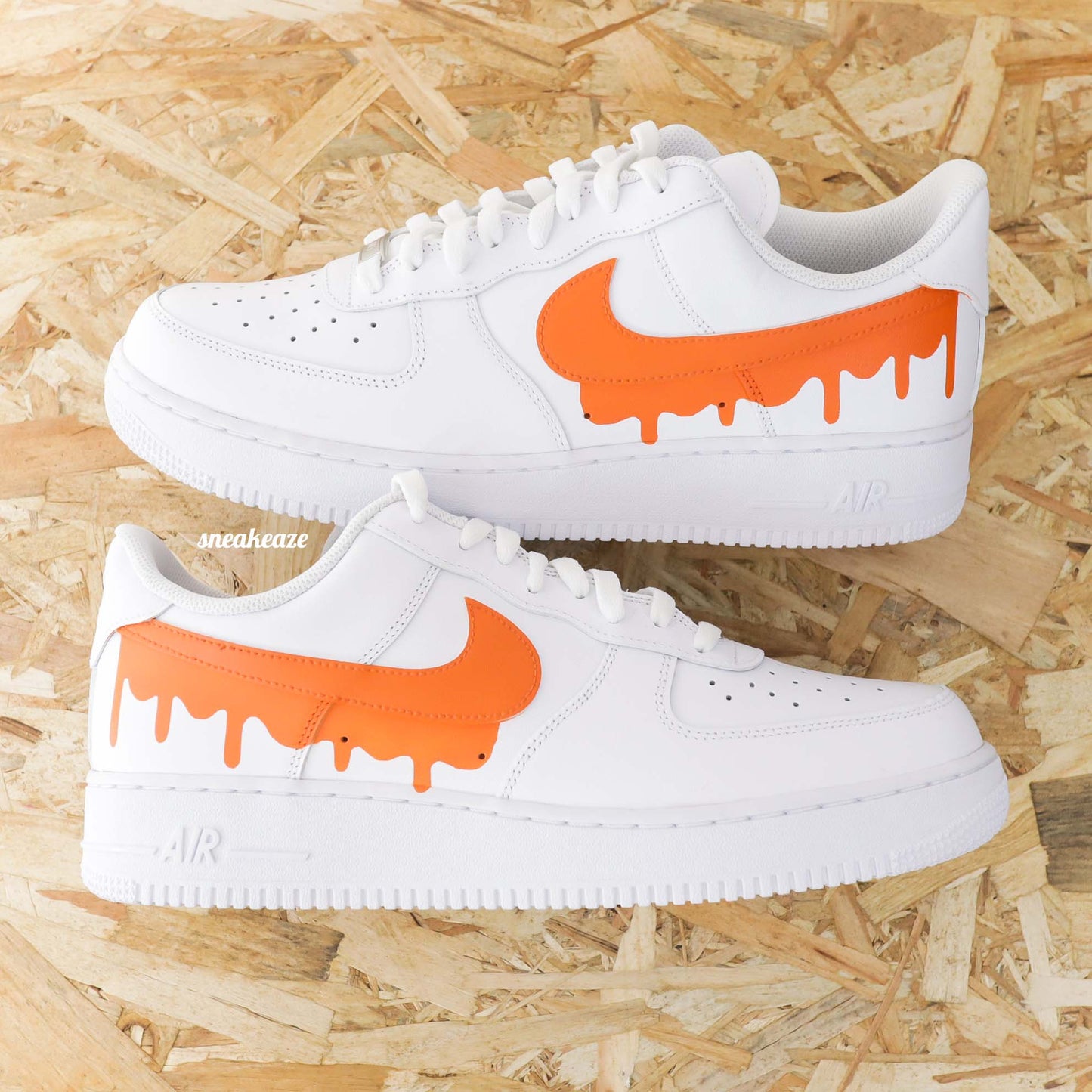 nike air force 1 custom orange sneakers custom nike af1 baskets personnalisées air force femme