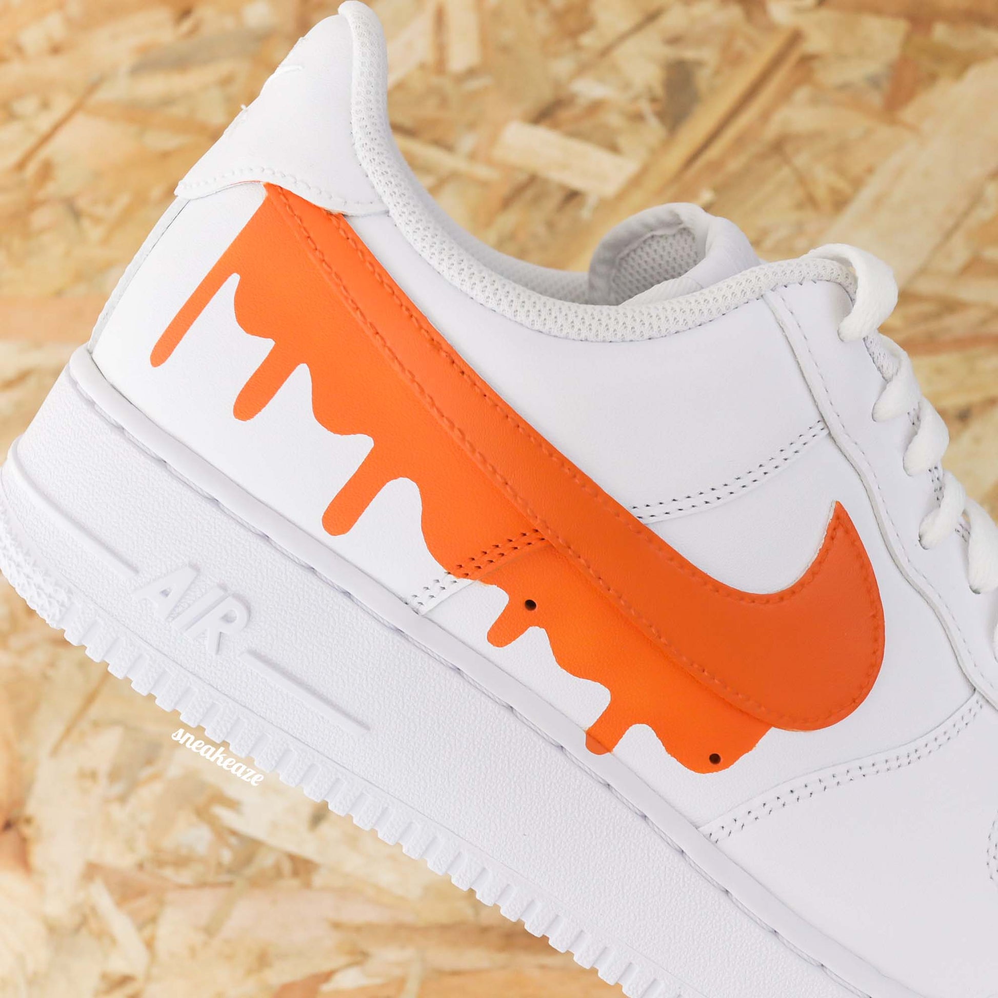 nike air force 1 custom orange sneakers custom nike af1 baskets personnalisées air force femme