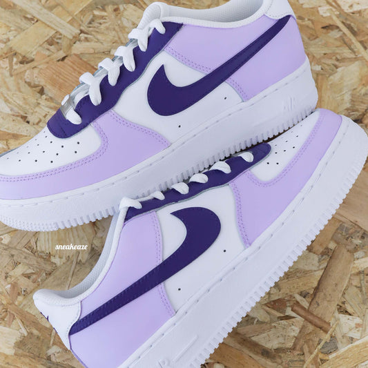 nike air force 1 custom lila baskets violet pastel pour femme af1 purple sneakers nike pastel femme